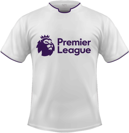 White matchday shirt with the partner logo across the chest